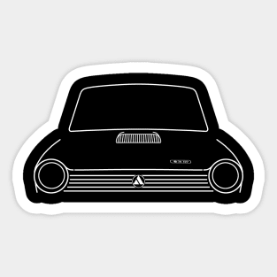 Autobianchi A112 1970s classic car white outline graphic Sticker